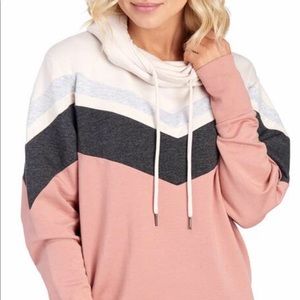 BETSEY JOHNSON Chevron Colorblock Hoodie